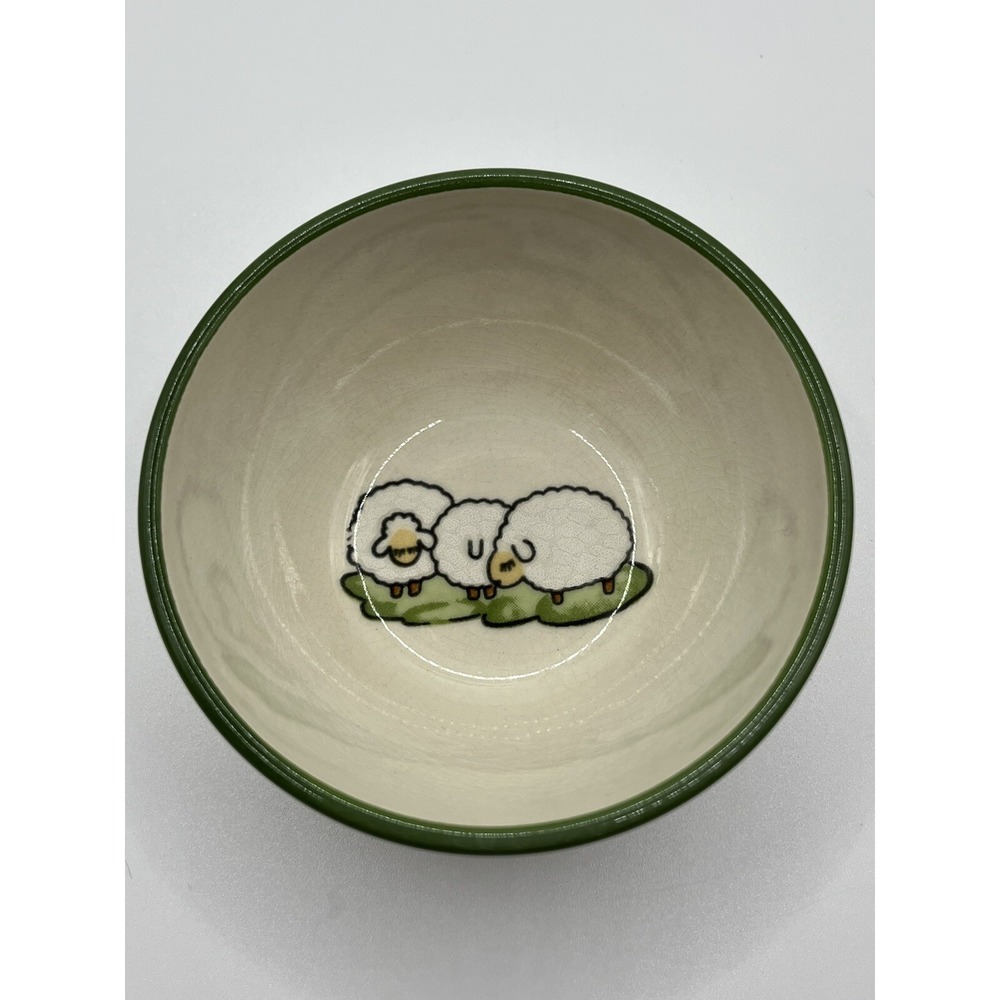 Vintage Zeller Keramik Custard Bowl Shepherd And Sheep Collection - Picture 3 of 5